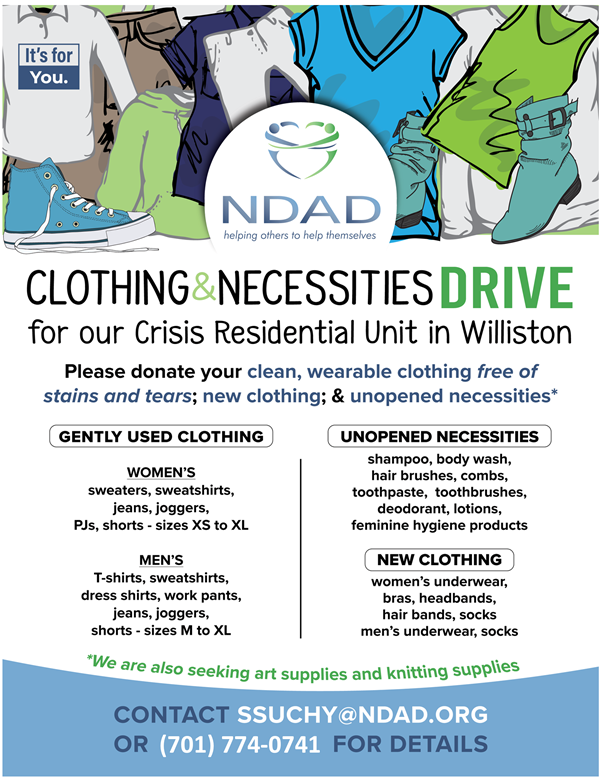 NDAD concludes Williston clothing and necessities drive