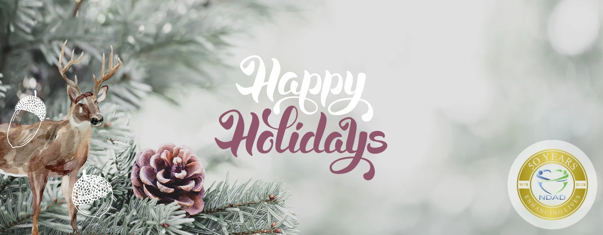 banner saying happy holidays